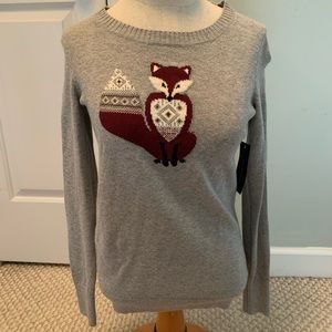 NWT Cute Gray Fox Sweater 🦊